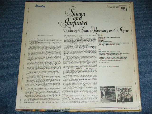 画像: SIMON & GARFUNKEL - PARSLEY, SAGE,ROSEMARY And THYME ( Matrix Number : A) XLP 114872-1E/XLP 147872-1F : VG++,VG+++/Ex ) / 1966 US ORIGINAL "360 SOUND Label"  MONO Used LP