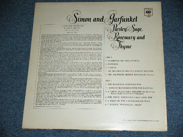 画像: SIMON & GARFUNKEL - PARSLEY, SAGE,ROSEMARY And THYME / 1966 UK ORIGINAL STEREO Used LP