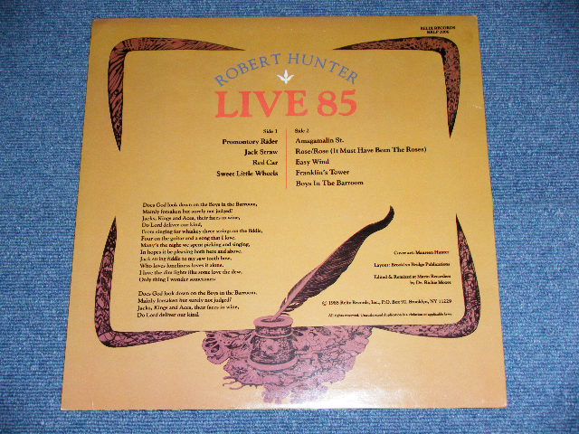 画像: ROBERT HUNTER of GRATEFUL DEAD -  LIVE 85  / 1985 US ORIGINAL Used LP 