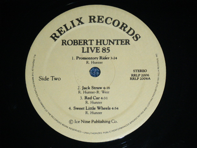 画像: ROBERT HUNTER of GRATEFUL DEAD -  LIVE 85  / 1985 US ORIGINAL Used LP 