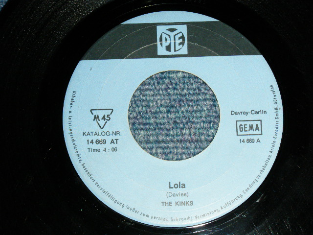 画像: THE KINKS - LOLA / 1970 WEST-GERMANY ORIGINAL Used 7"Single With PICTURE SLEEVE