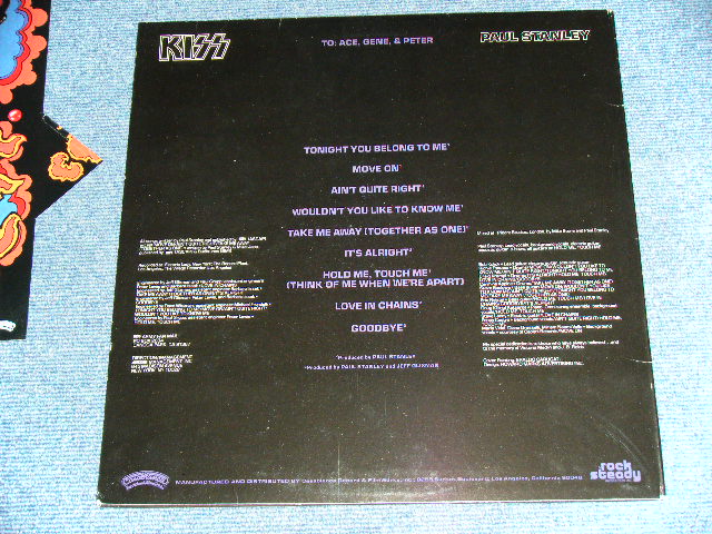 画像: PAUL STANLEY  - KISS  ( Ex++/Ex+++ ) / 1978 US ORIGINAL Used  LP  With Original POSTER & INNER SLEEVE