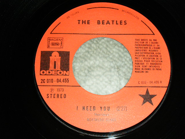 画像: THE BEATLES - I NEED YOU / 1976 FRANCE Rissue Brand New DEAD STOCK 7" Single