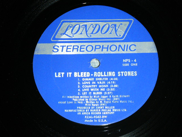 画像: The ROLLING STONES - LET IT BLEED (With POSTER & CUSTOM INNWER) (Matrix #A)XZAL-9363-2  11-11-69  Bestway B)XZAL-9364-2  11-11-69  Bestway)"BESTWAY Press in NJ" MINT-/MINT-) / 1970 US AMERICA ORIGINAL Used LP 