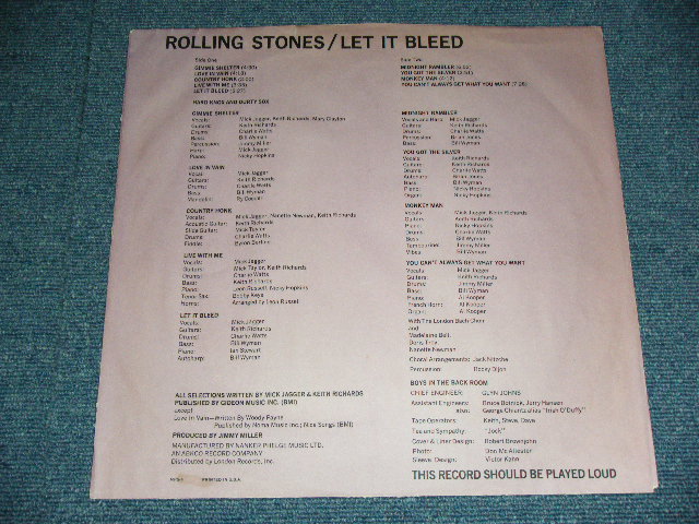 画像: The ROLLING STONES - LET IT BLEED ( VG+++/Ex+++ : With ORIGINAL INNER SLEEVE ) / 1970  US AMERICA ORIGINAL Used LP 