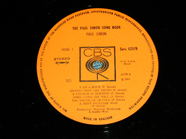 画像: PAUL SIMON ( & GARFUNKEL ) - THE PAUL SIMON SONG BOOK / 1965 UK ENGLAND ORIGINAL STEREO Used LP