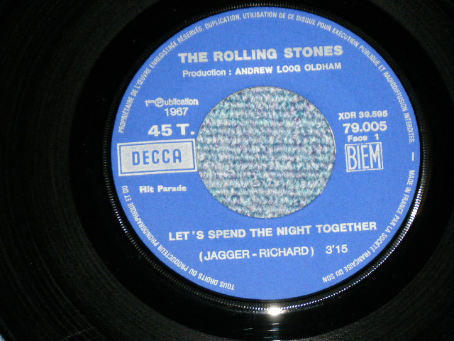 画像: THE ROLLING STONES - LET'S SPEND THE NIGHT TOGETHER ( Ex+++/Ex+++ )  / 1967 JANNUARY  FRANCE ORIGINAL for JUKE BOX Using 1st Press Label Used 7"Single with PICTURE SLEEVE 