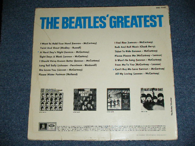 画像: THE BEATLES - THE BEATLES' GREATEST (Ex+/MINT-) / 1973 Version GERMAN REISSUE "BLUE Label" Used LP 