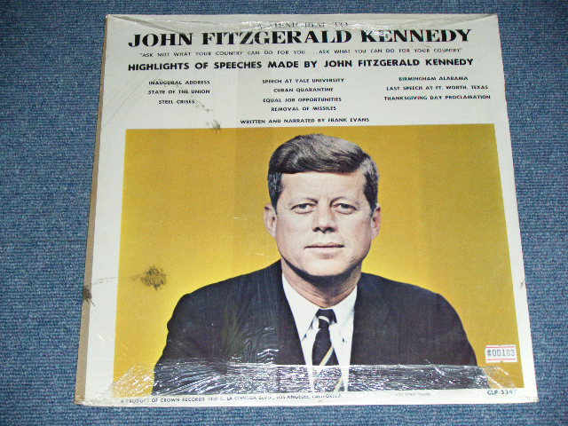 画像: JOHN FITZGERALD KENNEDY - HIGHLIGHTS OF SPEECHES MADE by  JOHN FITZGERALD KENNEDY / 1960's  US AMERICA ORIGINAL Brand New Sealed LP 