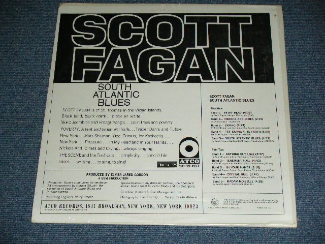 画像: SCOTT FAGAN - SOUTH ATLANTIC BLUES  / 1968 ? US ORIGINAL Brand New SEALED LP    