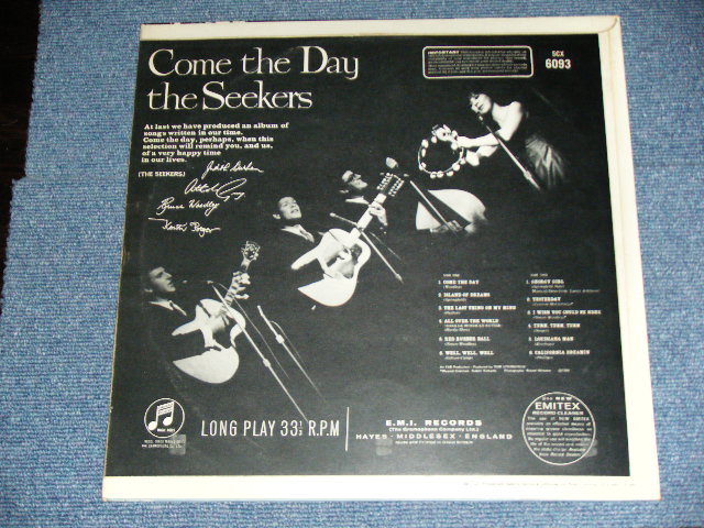 画像: THE SEEKERS - COME THE DAY ( Matrix Number : 2G/2G , Ex+++/Ex+++ )  / 1966 UK ORIGINAL "BLUE COLUMBIA " credit Label  STEREO  LP 