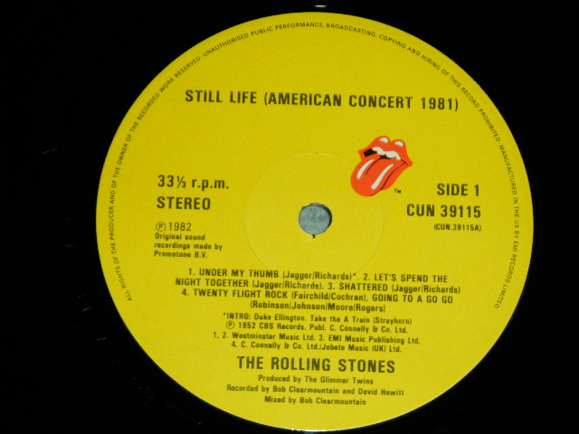 画像: ROLLING STONES - STILL LIFE ( Matrix # A)A-2-1-2-3 / B) B-2-1-1-1- : Ex-/Ex+++ )  ) / 1982 UK ENGLAND ORIGINAL Used LP 