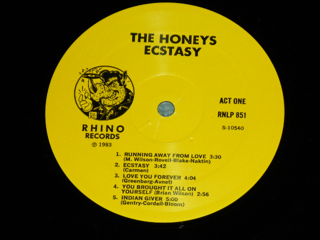 画像: THE HONEYS ( BEACH BOYS ) - IN ECSTASY  / 1983 US AMERICA  ORIGINAL Used LP