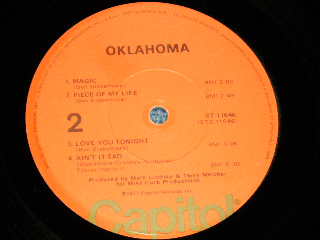 画像: OKLAHOMA Produced by TERRY MELCHER - OKLAHOMA  ( MINT-/MINT ) / 1977 US AMERICA ORIGINAL BB HOLE for PROMO  Used LP 