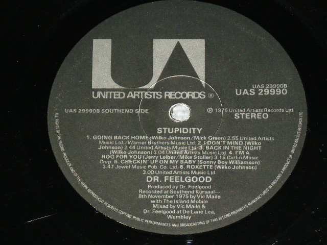 画像: DR.FEELGOOD - STUPIDITY ( Ex+++ Edge Split / MINT- ) /  1976 UK ENGLAND ORIGINAL Used LP 