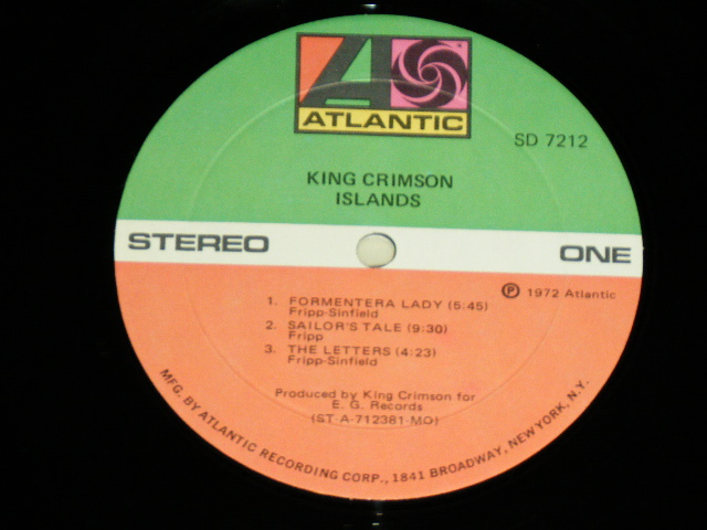 画像: KING CRIMSON  - ISLAND ("1841 BROADWAY": Ex+++/MINT- , Matrix No.A) STA-712381-CC-Re / B)STA-712382-CC-3-ex ) / 1972 US AMERICA ORIGINAL Used LP 