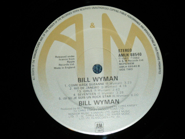 画像: BILL WYMAN -BILL WYMAN / 1984 UK ENGLAND ORIGINAL Used LP 