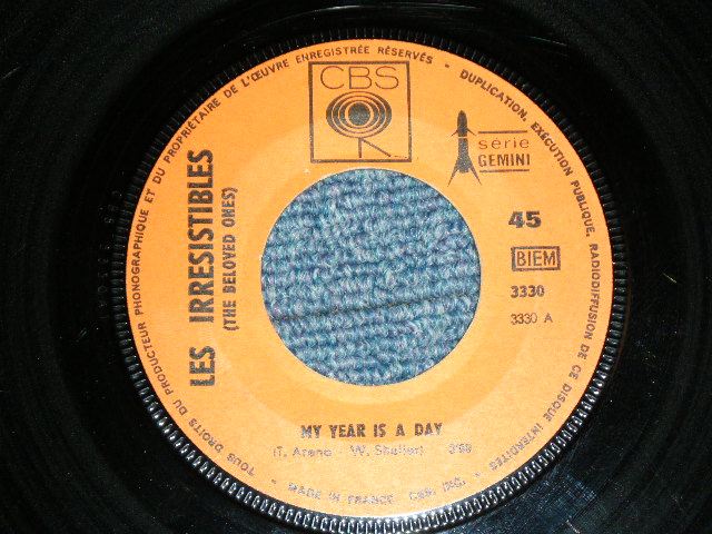 画像: LES IRRESISTIBLES (The BELOVES ONES) - MY YEAR IS A DAY / 1968 FRANCE FRENCH  ORIGINAL Used 7"Single with PICTURE SLEEVE 