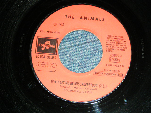 画像: The ANIMALS - THE HOUSE OF THE RISING SUN : DON'T LET ME BE MISUNDERSTOOD  / 1975 FRANCE FRENCH  Reissue  Used 7"Single with PICTURE SLEEVE 