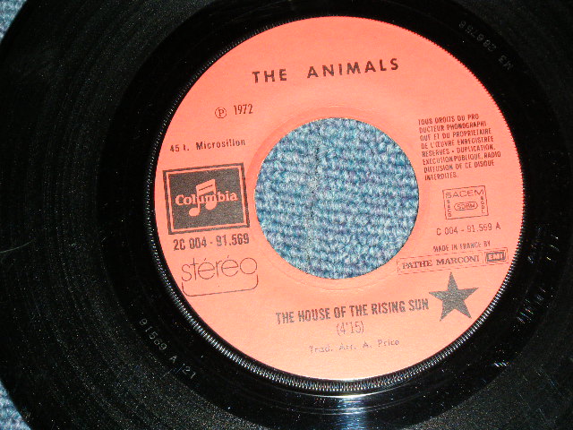 画像: The ANIMALS - THE HOUSE OF THE RISING SUN : DON'T LET ME BE MISUNDERSTOOD  / 1975 FRANCE FRENCH  Reissue  Used 7"Single with PICTURE SLEEVE 