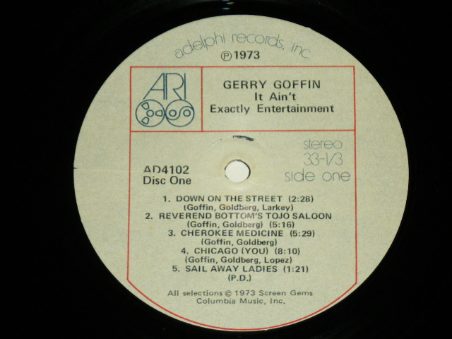 画像: GERRY GOFFIN - IT AIN'T EXACTLY ENTERTAINMENT  / 1973 US AMERICA ORIGINAL Used 2 LP 