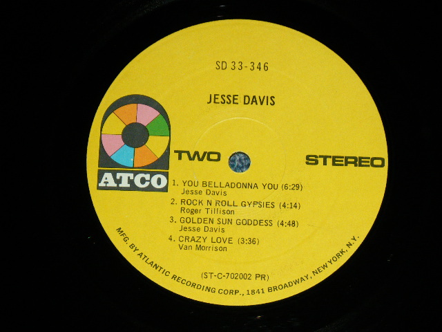 画像: JESSE DAVIS  - JESSE DAVIS ( Ex+/Ex+++,B-1 : Ex )  / 1970 US AMERICA  ORIGINAL Used LP 