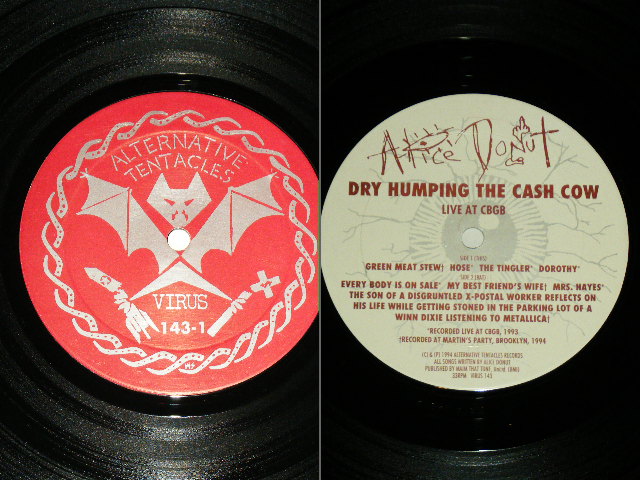 画像: ALICE DONUT- DRY-HUMPING THE CASH COW  LIVE AT CBGB  / 1994 US AMERICAN  ORIGINAL Used 2-LP 