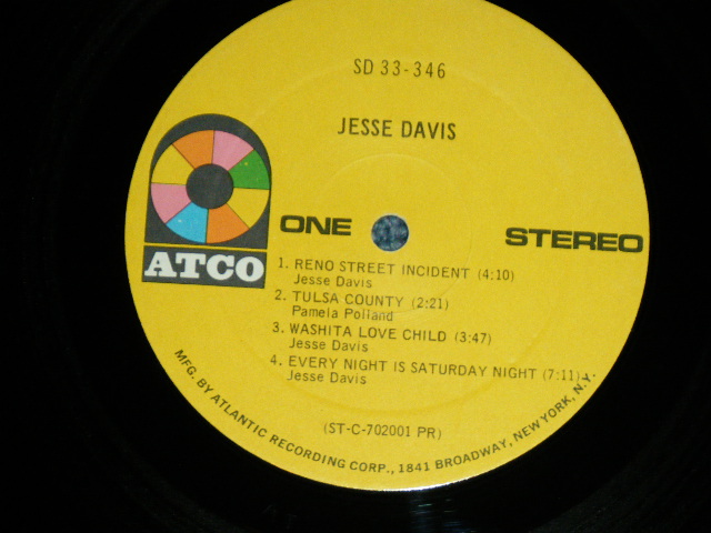 画像: JESSE DAVIS  - JESSE DAVIS ( Ex+/Ex+++,B-1 : Ex )  / 1970 US AMERICA  ORIGINAL Used LP 