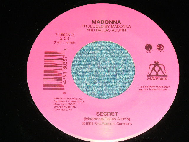 画像: MADONNA -  SECRET  / 1994 US AMERICA ORIGINAL Brand New 7" Single 