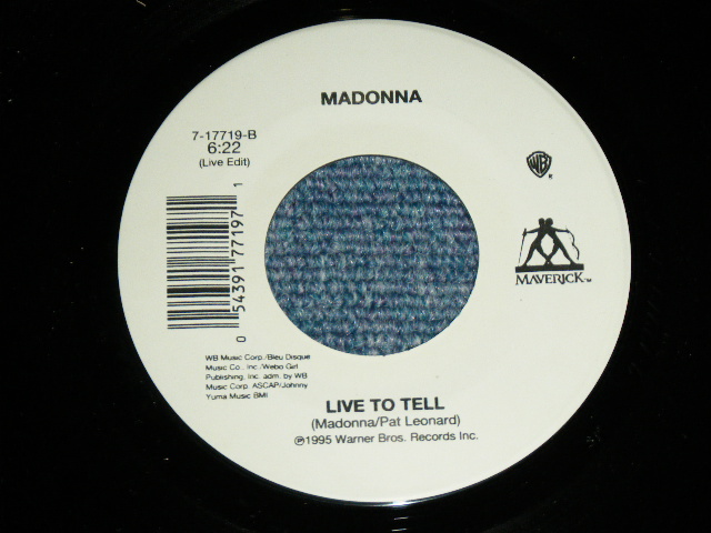 画像: MADONNA - YOU'LL SEE : LIVE TO TELL   / 1995 US AMERICA ORIGINAL Brand New 7" Single 