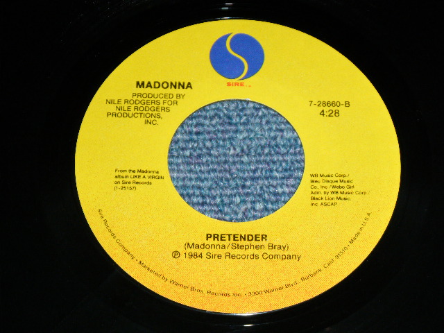 画像: MADONNA -  PAPA DON'T PREACH (Ex/Ex+++)  / 1984 US AMERICA ORIGINAL Used 7" Single with PICTURE SLEEVE  