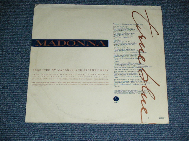 画像: MADONNA -  TRUE BLUE  (Ex++/Ex)  / 1984 US AMERICA ORIGINAL Used 7" Single with PICTURE SLEEVE  