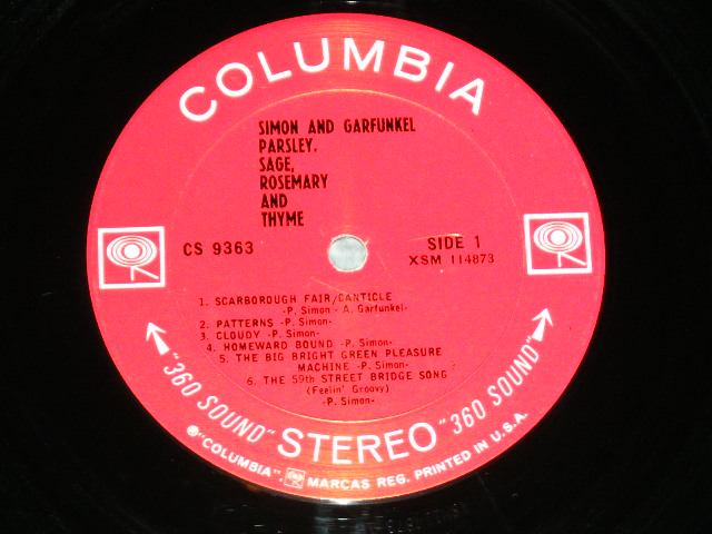 画像: SIMON & GARFUNKEL - PARSLEY, SAGE,ROSEMARY And THYME ( Matrix Number : A) XSM 114872-1H/XSM 147872-1A : MINT-~Ex+++/Ex+++ ) / 1966 US ORIGINAL "360 SOUND Label"  STEREO Used LP