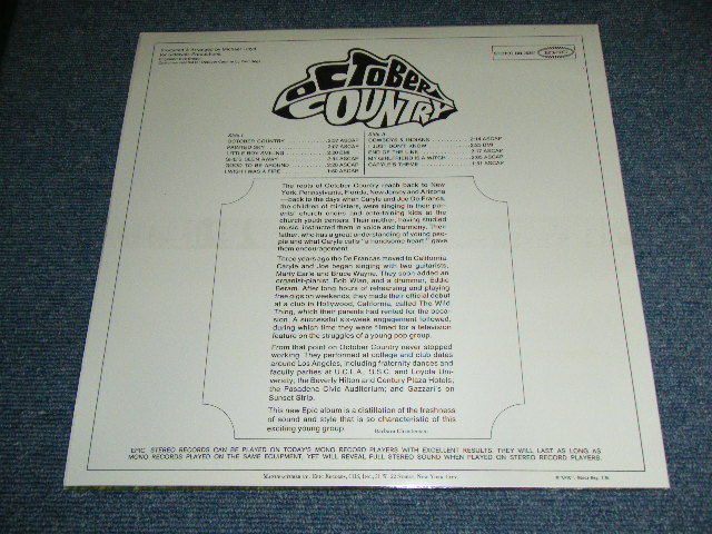 画像: OCTOBER COUNTRY - OCTOBER COUNTRY /  US AMERICA REISSUE BRAND NEW SEALED  LP 