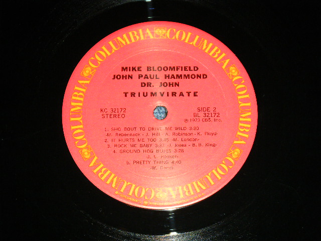 画像: MIKE BLOOMFIELD + JOHN PAUL HAMMOND + DR. JOHN - TRIUMVIRATE  - LIVE ST BILL GRAHAM'S FILLMORE WEST  ( Matrix # A:1B/B:1A : Ex-/MINT) / 1973 US AMERICA ORIGINAL Used LP 