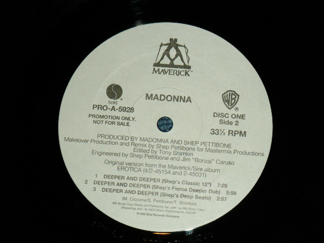 画像: MADONNA - DEEPER AND DEEPER  : PROMO Only Double Pack 12"  ( Ex+++/MINT- ) / 1992 US AMERICA ORIGINAL Used 2x 12"