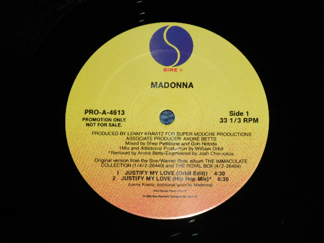 画像: MADONNA - JUSTIFY MY LOVE  JUSTIFYMYLOVE  'PROMO Only 12" ' ( Ex++/MINT- ) / 1990 US AMERICA ORIGINAL 'PROMO Only 12" ' Used  12"