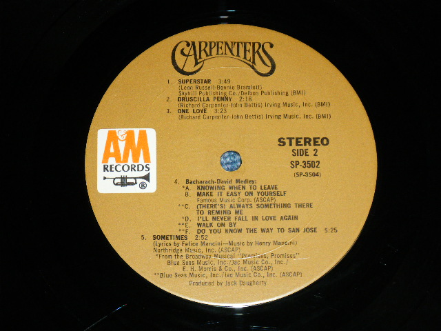 画像: CARPENTERS - CARPENTERS  ( Matrix No. SP-3503-T3 / SP-3502-T1 : Ex++/Ex++ Looks: Ex+ ) /  1971 US AMERICA ORIGINAL "BROWN LABEL"  Used  LP 