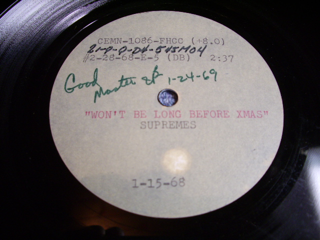 画像1: SUPREMES - WON'T BE LONG BEFORE XMAS / 1968 US ORIGINAL TEST PRESS 10"ACETATE SINGLE