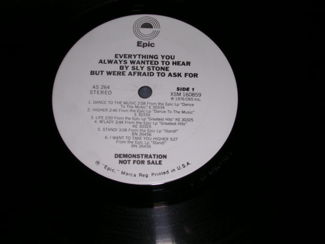 画像1: SLY & FAMILY STONE - EVERYTHING YOU ALWAYS WANTED TO EARTH BY SLY STONE BUT WERE AFRAID TO ASK FOR / 1976 US PROMO ONLY LP  