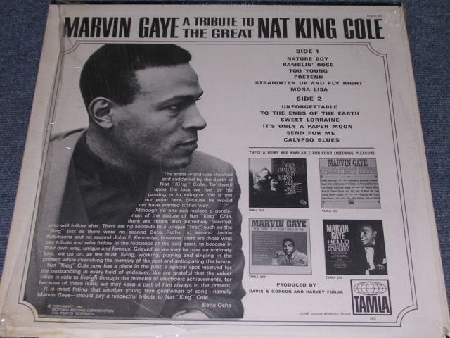 画像: MARVIN GAYE - A TRIBUTE TO THE GREAT NAT KING COLE / 1965 US ORIGINAL Stereo Used LP With SHRINK WRAP 