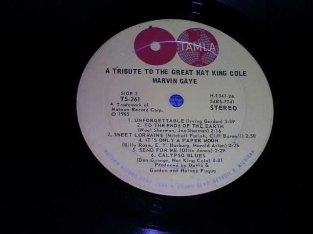 画像: MARVIN GAYE - A TRIBUTE TO THE GREAT NAT KING COLE / 1965 US ORIGINAL Stereo Used LP With SHRINK WRAP 