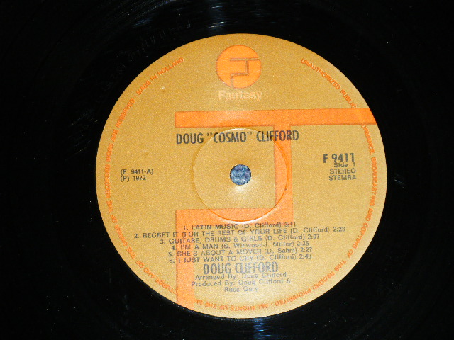 画像: DOUG "COSMO" CLIFFORD ( of CCR  CREEDENCE CLEARWATER REVIVAL) -  DOUG "COSMO" CLIFFORD ( Ex+++,Ex/Ex+++)  / 1972 HOLLAND ORIGINAL Used LP 