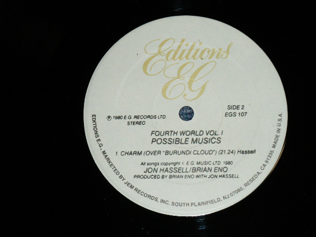 画像: JON HASSELL / BRIAN ENO -  FOURTH WORLD VOL.1:POSSIBLE MUSIC (MINT/MINT)  / 1980 US AMERICA  ORIGINAL Used LP