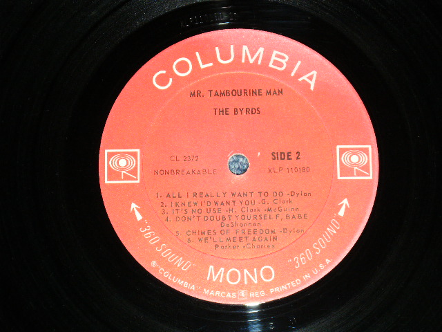 画像: THE BYRDS - MR.TAMBOURINE MAN ( Matrix # A)2E/B)2D VG++/Ex ) / 1965 ORIGINAL 2nd Press "360 SOUND Label" MONO Used LP