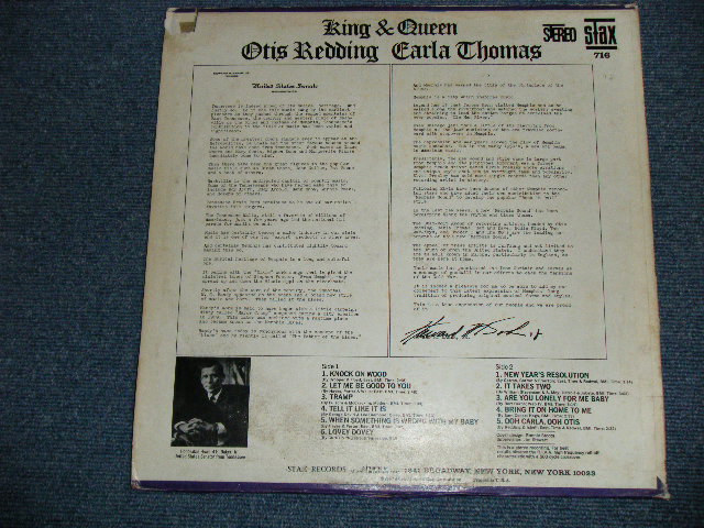 画像: OTIS REDDING & CARLA THOMAS - KING & QUEEN (Matrix #          A) ST-STX-66973-AP  LW   B) ST-STX-66974-AP  LW) ( Ex+/Ex++ ; Cut out )  / 1967 US AMERICA ORIGINAL 2nd Press "YELLOW Label" "  "1841 BROADWAY Label" STEREO Used LP 