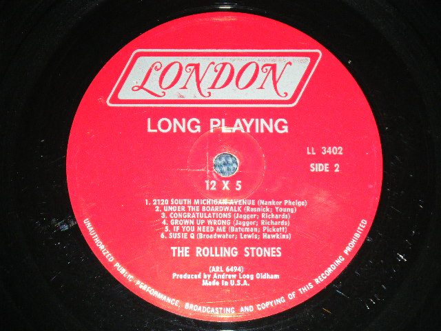 画像: THE ROLLING STONES - 12 x 5 ( Boxed  LONDON on TOP RED Label  : Matrix Number : A) 1A/B) 1A : VG+++/Ex++) / 1965 US ORIGINAL 2nd Press RED Label MONO Used LP  