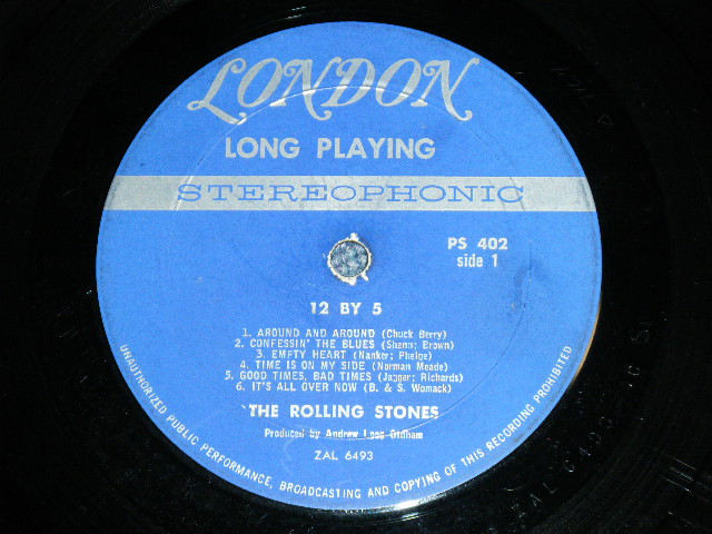 画像: THE ROLLING STONES - 12 x 5 ( UnBoxed  LONDON on TOP DARK BLUE Label  : Matrix Number : A) 1CS △7164 /  B) 1CS △7164 X  : VG+/Ex+ Looks:Ex ) / 1965 US ORIGINAL  STEREO Used LP  