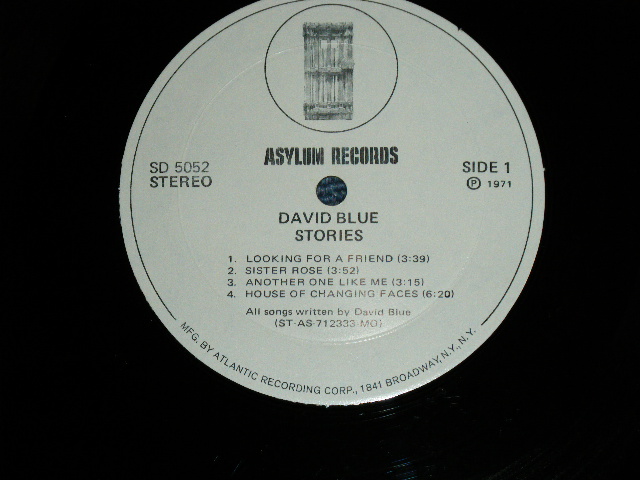 画像: DAVID BLUE -STORIES ( Ex+++/Ex+++ Looks:Ex++) / 1971  US AMERICA ORIGINAL "WHITE LABEL PROMO"  Used LP