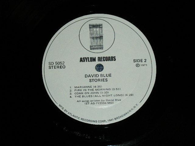 画像: DAVID BLUE -STORIES ( Ex+++/Ex+++ Looks:Ex++) / 1971  US AMERICA ORIGINAL "WHITE LABEL PROMO"  Used LP